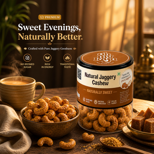 Natural Jaggery Cashews | No Refined Sugar | Premium Crunchy Kaju Coated with Pure Jaggery | Healthy Energy Snack | 100% Natural Sweetener | Oh My Kaju 100 gms