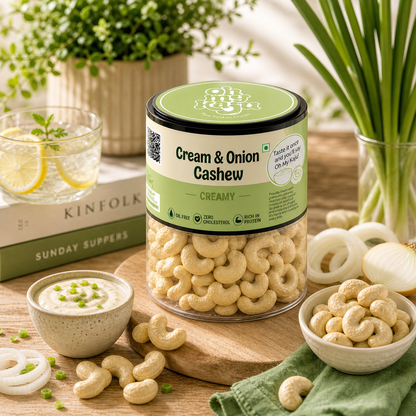 Cream & Onion Flavoured Cashews 125 gms