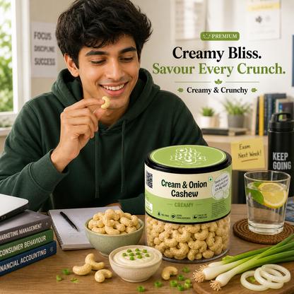 Cream & Onion Flavoured Cashews 125 gms