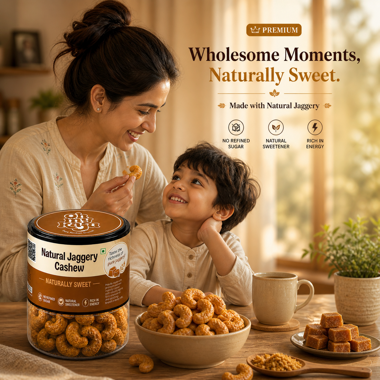 Natural Jaggery Cashews 125 gms