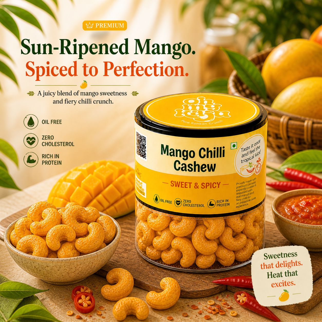Mango Chilli Flavoured Cashews 125 gms