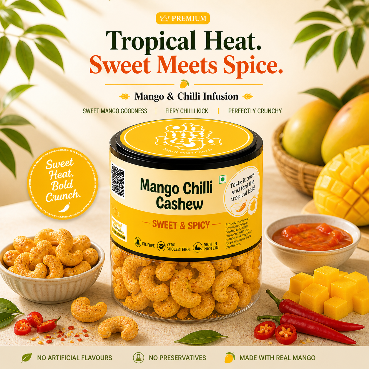 Mango Chilli Flavoured Cashews 125 gms