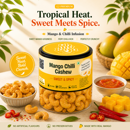 Mango Chilli Flavoured Cashews 125 gms