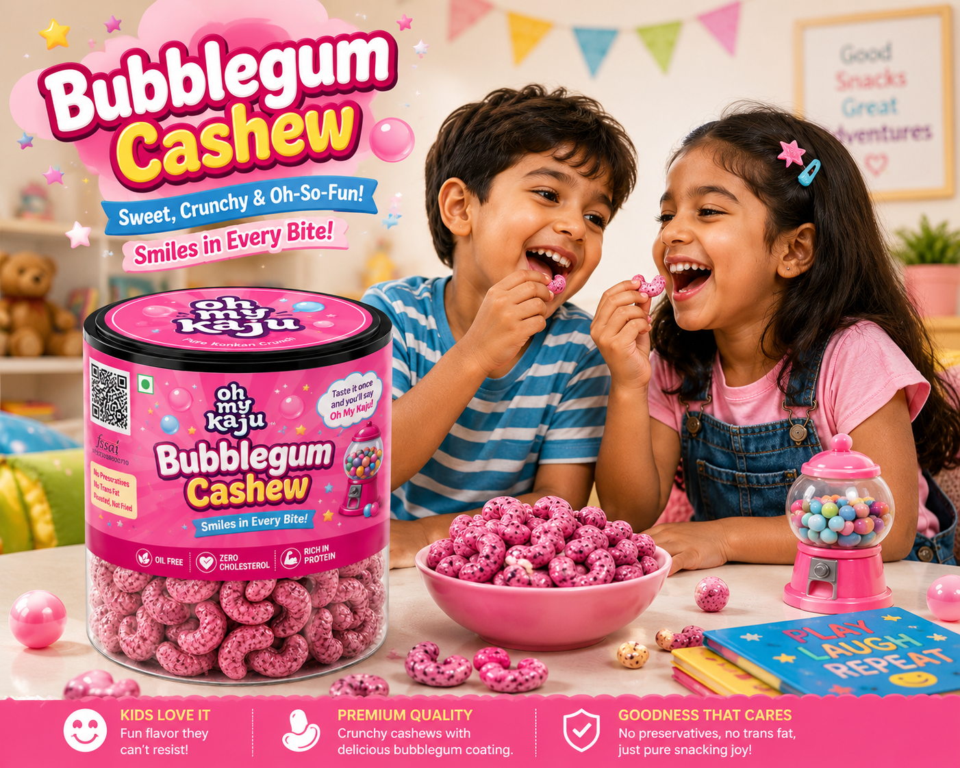 Bubblegum Flavour Cashews 125 gms