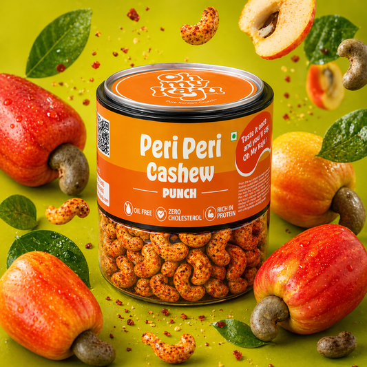 Peri Peri Punch Cashews | Spicy Roasted Flavoured Kaju | Premium Konkan Cashew Nuts – Oh My Kaju-100gms