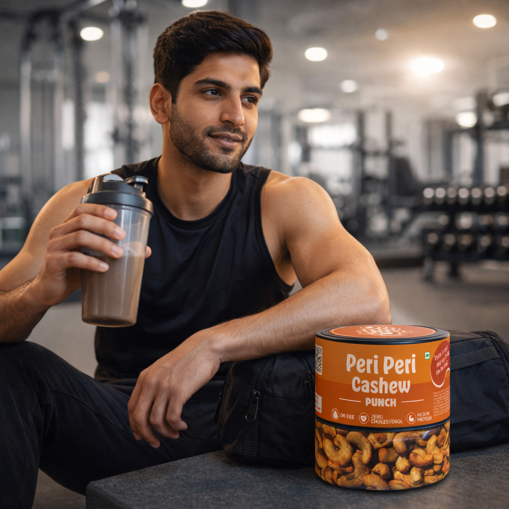 Oh My Kaju™  Konkan Cashew Combo – Peri Peri Flavoured & Whole Natural Cashews | High Protein Healthy Snack-100 gms each