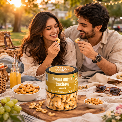 Oh My Kaju™ Peri Peri & Sweet Butter Cashew Combo Pack | Premium Flavoured Cashews | Healthy Snack | Oil-Free | Protein Rich-100 gms each
