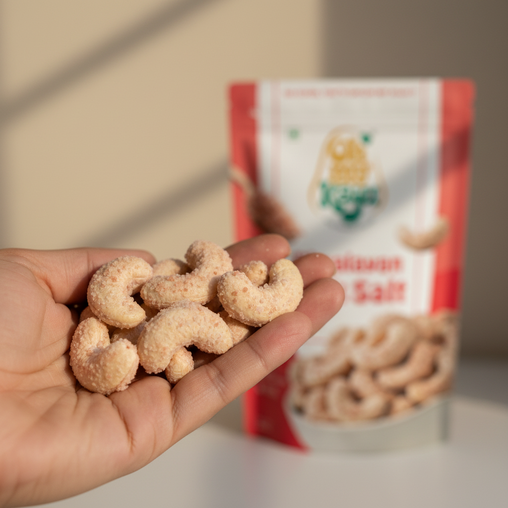 Himalayan Pink Salt Cashews 200g | Premium Roasted Salted Kaju | Healthy Flavoured Cashew Nuts – Oh My Kaju
