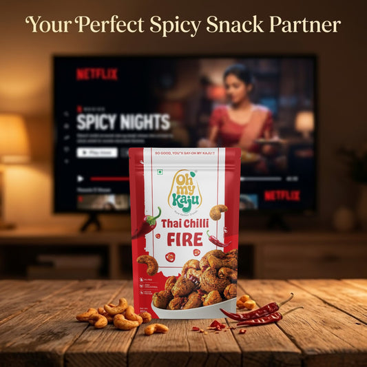 Premium Thai Chilli Cashews 200g | Spicy Roasted Flavoured Kaju | Konkan Origin Gourmet Snack – Oh My Kaju