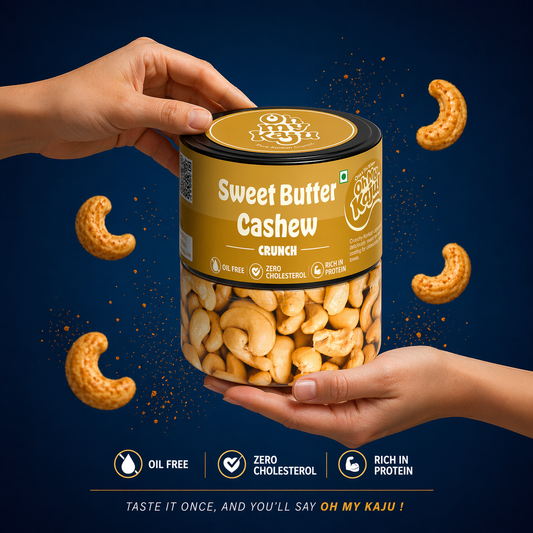 Premium Sweet Butter Cashews-Oil Free Roasted & Lightly Sweetened I USA Best Seller-100gms