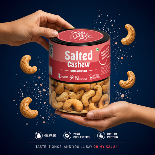 Himalayan Rock Salted Cashews | Premium Roasted Konkan Kaju | Healthy Salted Cashew Nuts (Oil-Free) – Oh My Kaju-100gms