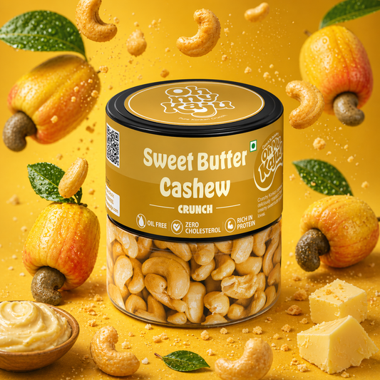 Premium Sweet Butter Cashews-Oil Free Roasted & Lightly Sweetened I USA Best Seller-100gms