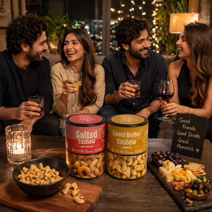 Oh My Kaju™ Premium Cashew Combo Pack – Himalayan Salted + Sweet Butter Crunch | Gourmet Healthy Snacks | High Protein, Oil-Free-100 gms each